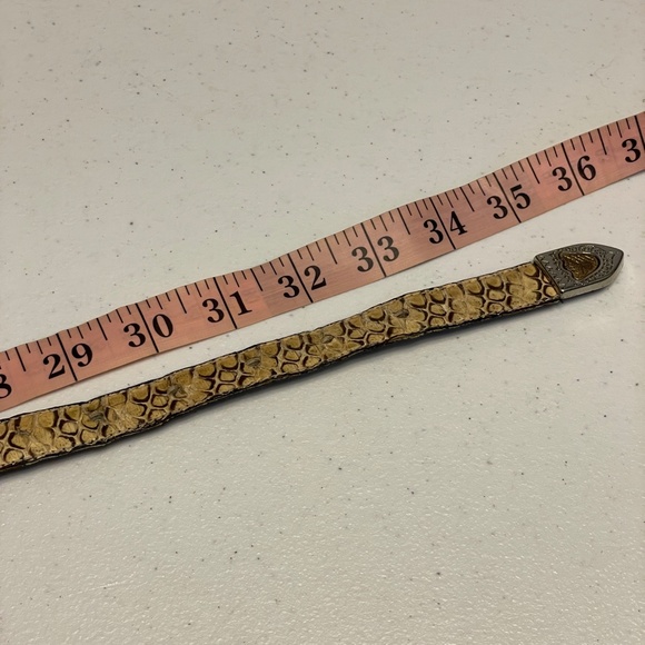 EUC Vintage 90's Ann Taylor Genuine Snakeskin Ornate Buckle Belt Size Large - Picture 12 of 13